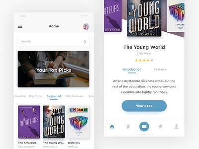 books, books, books, books app book clean design ios jaye minimal mobile modern smorrs ui ux