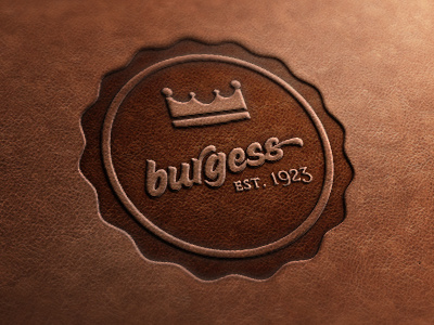 Burgess - Leather Stamp badge beer brown burgess color cool design leather logo stamp