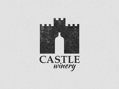 Castle Winery alcohol bold brand building burke c castle cool distressed fortress grape identity logo old space texture white winery