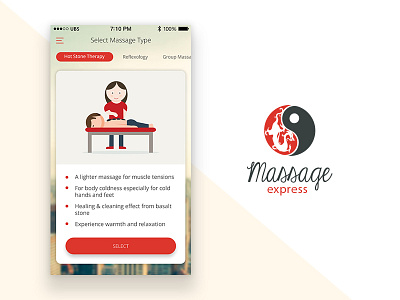 Massage Express - Logo & iPhone App app design application iphone app logo ui design