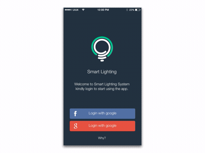 Smart Light App Concept app design application motion ios app