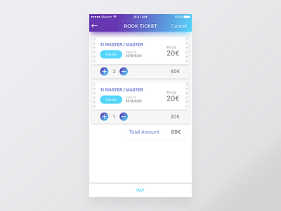 Ticket Booking Screen