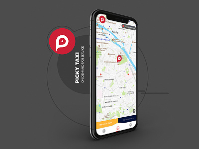 Picky Taxi - Your On Demand Taxi graphic design iphone app iphone x taxi app ui design