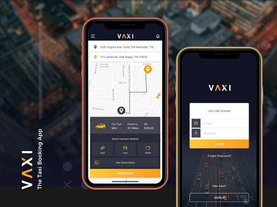 Vaxi - Taxi Booking App design ios app iphone application logo mobile app ui ui design user interface