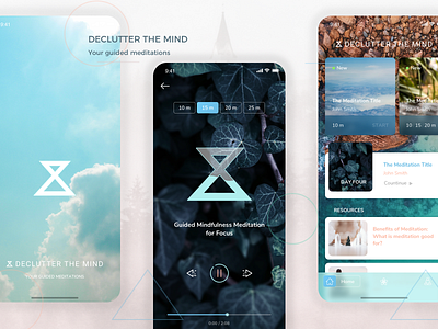 Declutter Your Mind - Your Guided Meditation android app application design application ui graphic design ios app iphone application mobile app ui ui design user interface