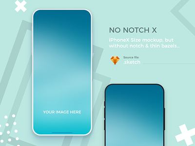 iPhone X Mockup - No notch & thin bazels download for free illustration iphone x minimal mobile app mock ups mockup download phone design