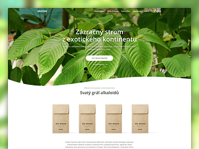 Kratom web clean e commerce green herbs homepage landing medicine microsite nature responsive shop store