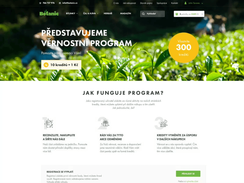 Loyalty program microsite gif green herbs loyalty microsite minimal one page products shop web website
