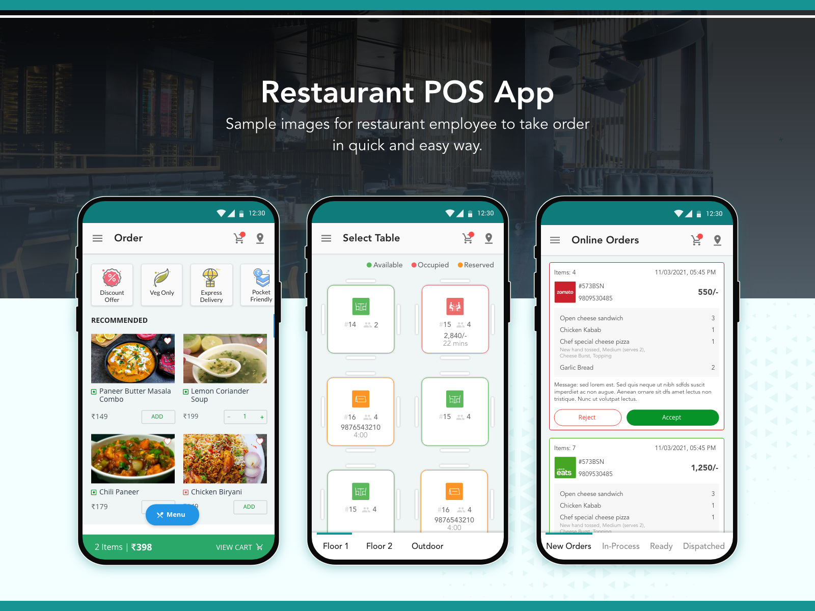 Restaurant POS Mobile App by Meghna on Dribbble