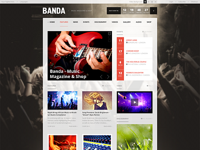 Banda Music Magazine band magazine music template theme wordpress