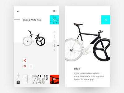Black & White Fixie app bike black clean minimal minimalist simple ui ui freestyle what if white
