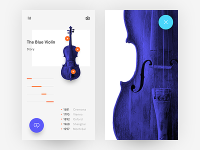 The Blue Violin blue bright clear colors minimalist orange purple simple ui freestyle violin what if
