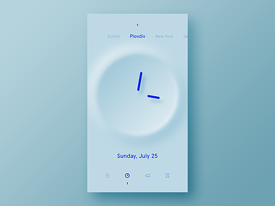 Light Blue Clock alarm app blue clear clock concept minimalist simple ui freestyle what if
