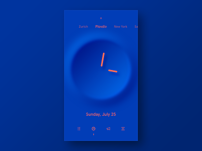Dark Blue Clock alarm app blue clear clock concept minimalist simple ui freestyle what if