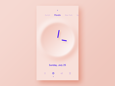 Clock alarm app clear clock concept minimalist pink purple simple ui freestyle what if