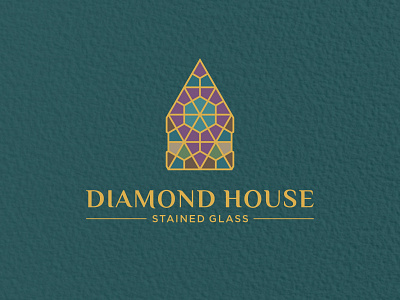 DIAMOND HOUSE STAIND GLASS 3d animation branding diamond graphic design logo motion graphics