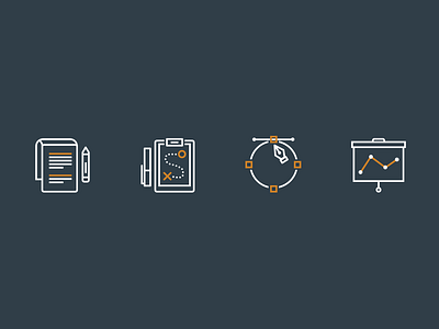 Process Icons analyze design icons process research strategize strategy