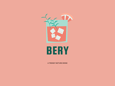 BERY branding canva clean design color design drink graphic design icon logo minimal pink typography