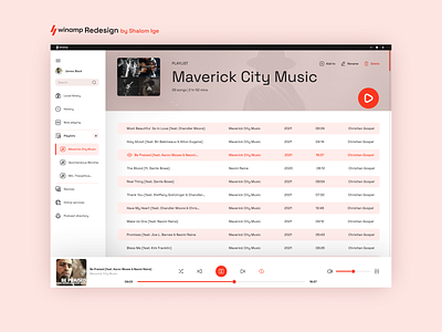 Winamp UI Redesign desktop desktopapp music music player ui uidesign winamp