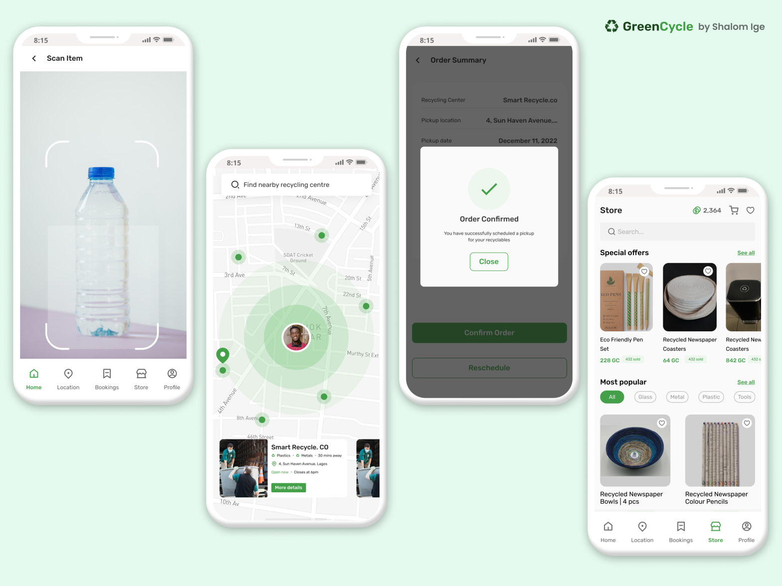 GreenCycle Recycling App by Shalom Ige on Dribbble