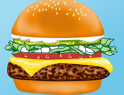 Burger Design adobe photoshop art burger design drawing food hamburger illustration
