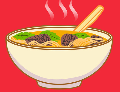 Pho Design adobe photoshop art design drawing food illustration noodles soup
