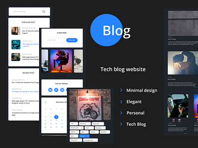 Tech Blog Website design best design blog branding creation design figma innovative logo tech website blog ui user interface ux