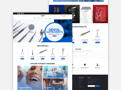 Dental Products E-Commerce Store branding dental website design design ecommerce ecommerce design landing design landingpage online store ui website website design