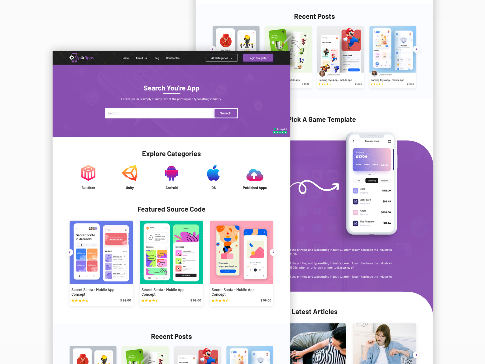 Mobile app selling Website by Sohaib Ali on Dribbble