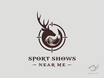 Deer Antler Mountain Hunting Logo Sold To Sport Shows Near Me