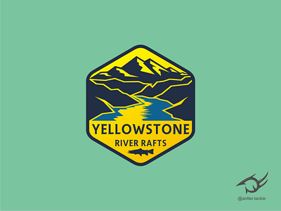Mountain River Outdoor Logo Sold To Yellowstone River Raft design fishinghuntinglogo fishinglogo huntinglogo logo mountain outdoorlogo rafting river