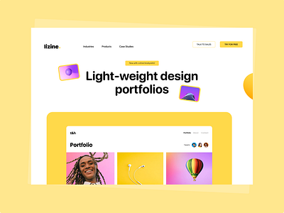 Lizine - Hero Section Concept design graphic design grid hero illustration landing page minimal product typography website