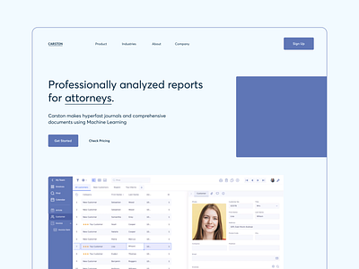Landing page concept for professional web tool
