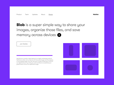 Blob App landing Page