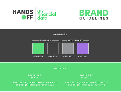 Hands Off My Financial Data Brand Guidelines brand guidelines color logo typeface