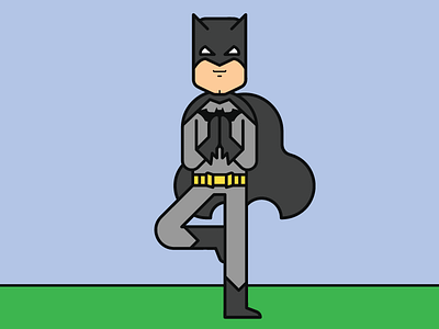 Batman Yoga: Tree batman dc comics illustration illustrator vector yoga