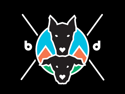 Team Black Dog logo badge doberman dog illustrator lab logo mark
