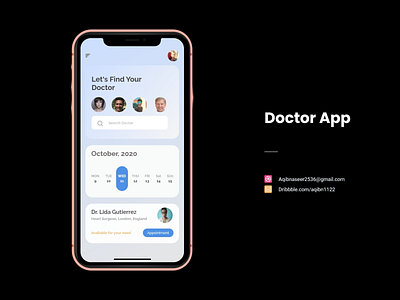 Doctor App app design flat icon ui ux