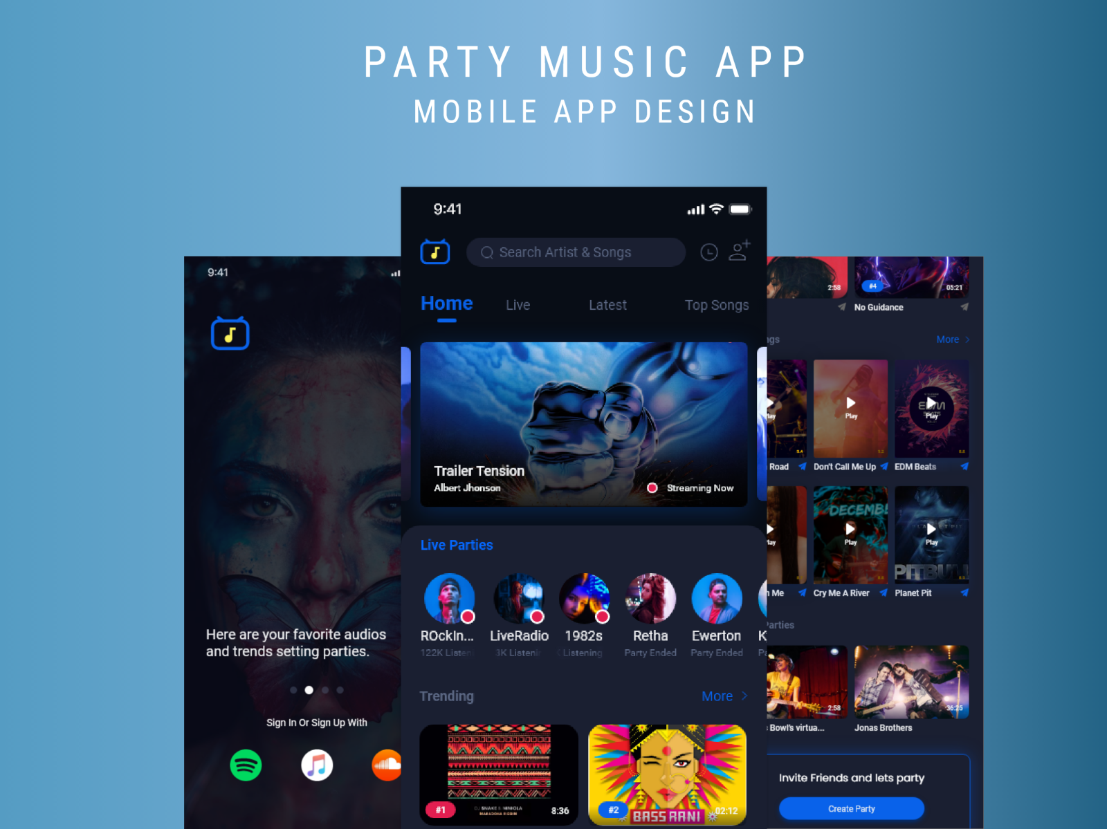 PARTY MUSIC APP by Aqib Naseer on Dribbble