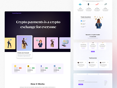 Crypto Payments - Landing Page app branding design flat icon illustration ui ux