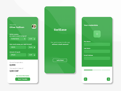 Money Transfer App - SwiEase design mobile app money transfer ui ux