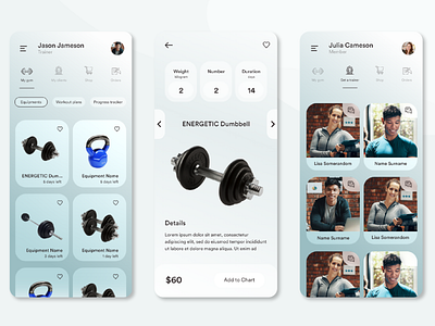 Fitness Equipment Rental App design fitness mobile app rental sport ui ux