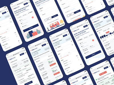 Tranomi Travel App - UX/UI Design aviation booking design hosting mobile app mobile responsive travel ui ui design uidesign ux