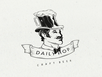 Daily Hop beer brand identity craft beer gentleman hop illustration logo sir