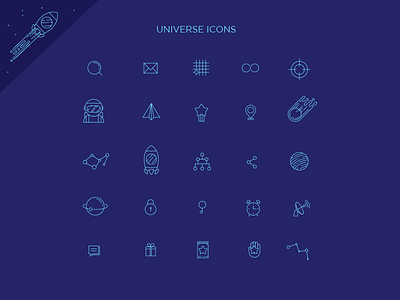 Universe Icons app astronauts icons planets space stars universe vector