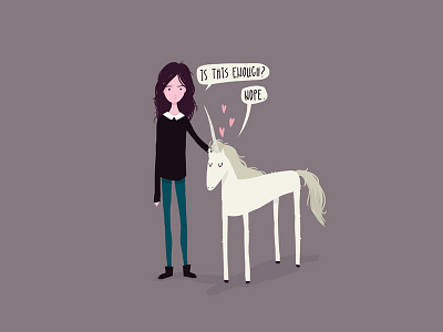 Me and my Unicorn digital art drawing illustration love unicorns