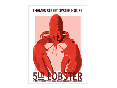 5lb. Lobster lobster vector graphic minimal wpa restaurant advertising poster print baltimore