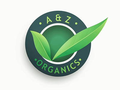 Logo for an organic company circle logo freelancer green leaves logo maker logodesign organic art organic food organic logo