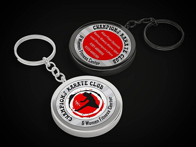 keychain mockup for the champions karate club