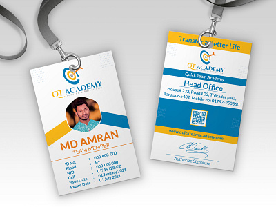 Company ID Card Design for QT amran5r branding design graphic design id card id card design identity design md amran mdamran